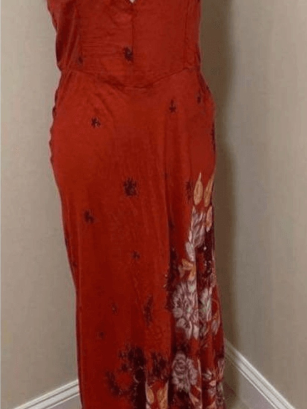 Free People Rust Red Floral Slip Maxi Dress - Picture 5 of 6